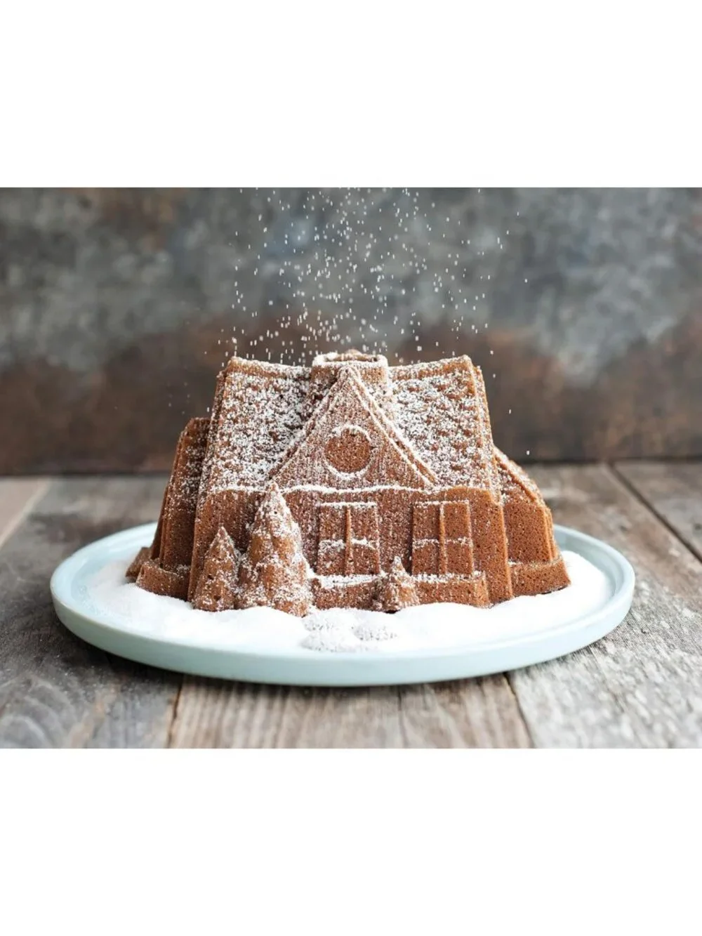 Gingerbread House Bundt Pan - Festive Holiday Baking Mold for Unique Desserts